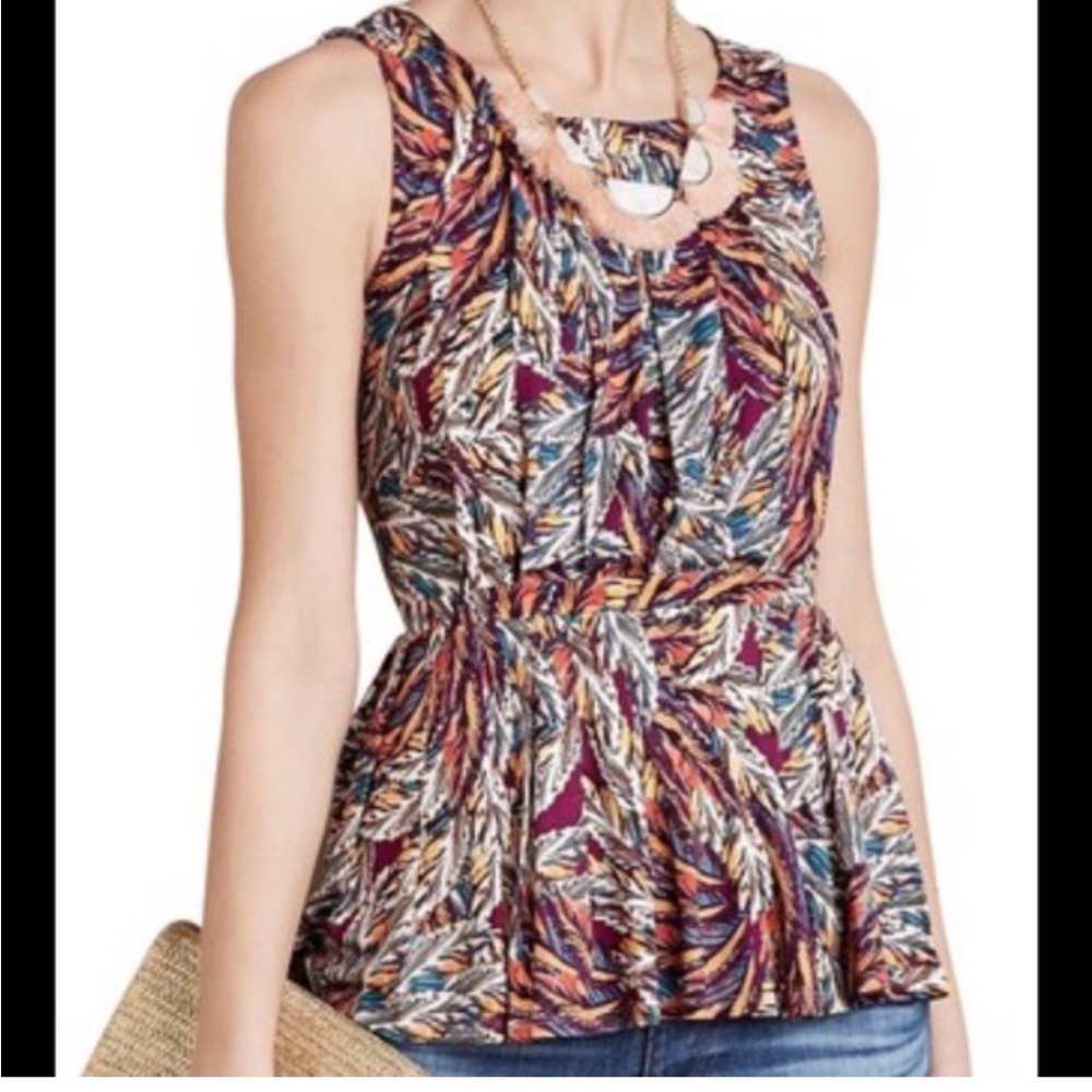 Anthropology Deletta Corbara Peplum Tank Top